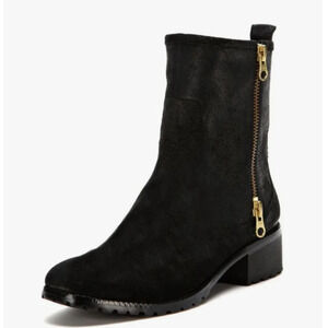 Renvy Joe Sport Black Suede Double Zip Boots